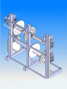 Carrying frame for 4 SU.V/CE-32, positioned on the ground.