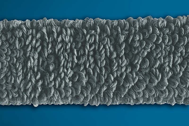 Fabrics with fringes for professional and household cleaning